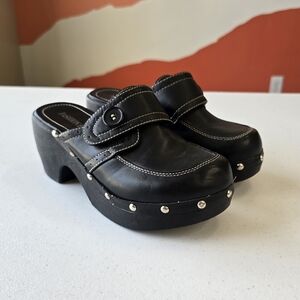 Fashion Bug Black Studded Platform Clogs Y2K 90's‎ Bratz Vintage